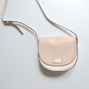 Kate Spade White Blush Saddle Crossbody Bag